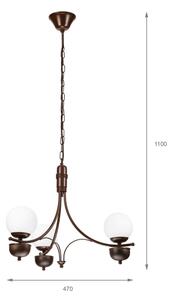 Brilagi - LED Lampadario a sospensione con catena COTTAGE 3xG9/40W/230V quercia/bianco