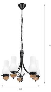 Brilagi - LED Lampadario a sospensione con catena COTTAGE 5xE14/40W/230V faggio/bianco