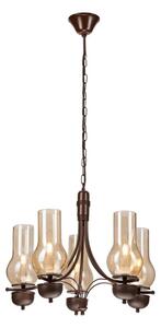 Brilagi - LED Lampadario a sospensione con catena COTTAGE 5xE14/40W/230V quercia/marrone
