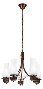 Brilagi - Lampadario LED a catena COTTAGE 5xE14/40W/230V rovere/bianco