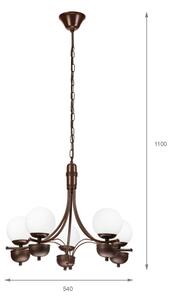 Brilagi - LED Lampadario a sospensione con catena COTTAGE 5xG9/40W/230V quercia/bianco