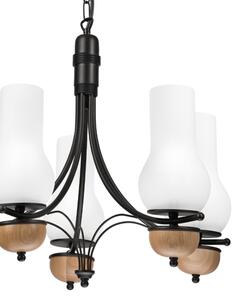 Brilagi - LED Lampadario a sospensione con catena COTTAGE 5xE14/40W/230V faggio/bianco