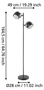 Eglo 390048 - Lampada con piedistallo UPANEMA 2xE27/28W/230V nero