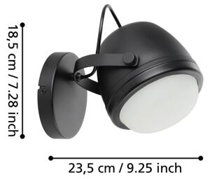 Eglo 390081 - Applique UPANEMA 1xE27/28W/230V nero