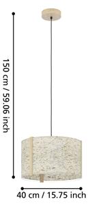 Eglo 390323 - Lampadario a sospensione con filo HONTONGAS 1xE27/25W/230V beige