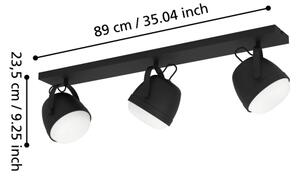 Eglo 390045 - Faretto UPANEMA 3xE27/28W/230V nero