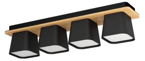 Eglo 390008 - Plafoniera RUSCIO 4xE27/40W/230V nero/marrone