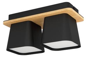 Eglo 390007 - Plafoniera RUSCIO 2xE27/40W/230V nero/marrone