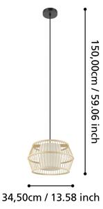 Eglo 390233 - Lampadario a sospensione con filo MONTERROSO 1xE27/40W/230V bambù