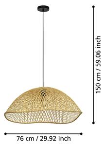 Eglo 390236 - Lampadario a sospensione con filo SAMBUCONA 1xE27/40W/230V diametro 72 cm bambù