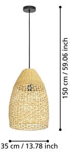 Eglo 390237 - Lampadario a sospensione con filo SAMBUCONA 1xE27/40W/230V diametro 35 cm bambù