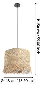 Eglo 390238 - Lampadario a sospensione con filo PAISANO 1xE27/40W/230V rattan