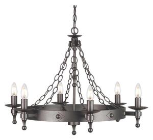 Elstead WR6-GRAPHITE - Lampadario a sospensione con catena WARWICK 6xE14/60W/230V