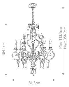 Quoizel QZ-MARQUETTE9 - Lampadario a sospensione con catena MARQUETTE 9xE14/60W/230V