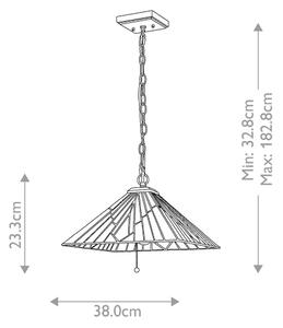 Elstead TF-ALDERLEY-P - Lampadario a catena Tiffany ALDERLEY 1xE27/60W/230V