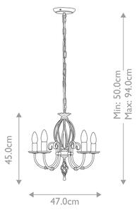 Elstead ART5-AGD-BRASS - Lampadario a sospensione con catena ARTISAN 5xE14/60W/230V