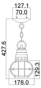 Kichler KL-BRIDGEPOINT8S-NBR - Lampadario da esterno BRIDGEPOINT 1xE27/60W/230V IP44