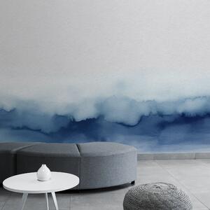 Carta da parati Un acquerello blu e bianco, Carta da parati acquerello sul muro, Carta da parati popolare, u97859 - Tapeko.it