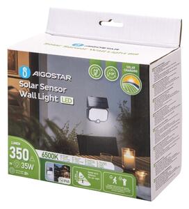 Aigostar - LED Luce solare con sensore di movimento LED/2,4W/3,7V IP65
