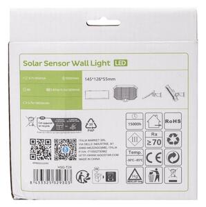 Aigostar - LED Luce solare con sensore di movimento LED/2,4W/3,7V IP65