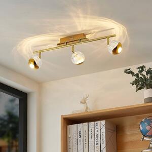 Lucande Kilio faretto LED soffitto, 3 luci, oro
