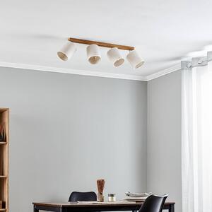 BRITOP Spot soffitto Canvas, beige, tessuto, 4 luci