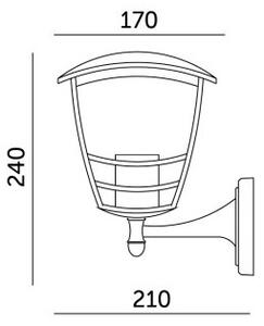 Applique da esterno TEVIO 1xE27/60W/230V IP54 nero