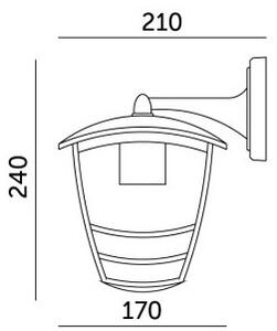 Applique da esterno TEVIO KD 1xE27/60W/230V IP54 nero
