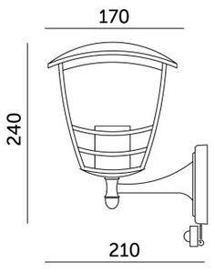 Applique da esterno con sensore TEVIO 1xE27/60W/230V IP54 nero