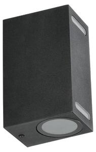 Applique da esterno QUERK 2xGU10/35W/230V IP54 15 cm nero