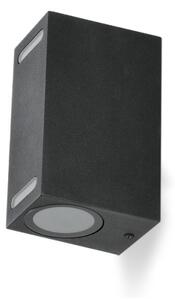 Applique da esterno QUERK 2xGU10/35W/230V IP54 15 cm nero