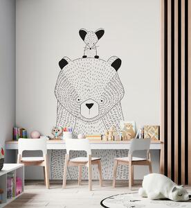 Carta da parati Un orsacchiotto con un topo, Carta da parati per Bambini, u98483 : Uwalls.it