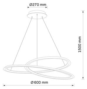 Lampadario LED a sospensione con filo TANGO LED/44W/230V 4000K diametro 60 cm nero