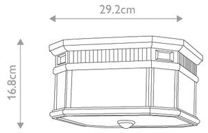 Feiss FE-COTSLN-F-BK-Plafoniera da esterno COTSWOLD LANE 2xE27/60W/230V IP44