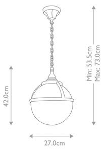 Elstead GLENBEIGH-CHAIN - Lampadario da esterno a sospensione con catena GLENBEIGH 1xE27/60W/230V IP44