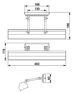 Elstead CHAWTON-PLM-PN - Lampada da quadro CHAWTON 2xE14/40W/230V cromo