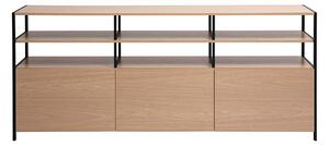 Buffet finitura legno chiaro quercia e metallo nero L180 cm MAXENCE