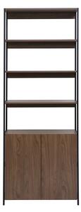 Libreria con ripiani finitura legno scuro noce e metallo nero L80 cm MAXENCE