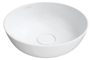 Omnires Silk M+ lavabo 40x40 cm rotonda da appoggio bianco SILKR400BM