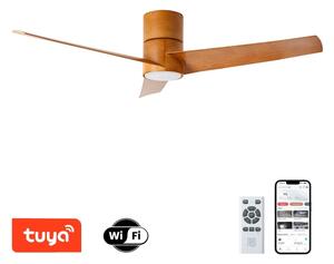 ZEVENTI - Ventilatore da soffitto LED BARROSA LED/18W/230V Wi-Fi Tuya marrone + telecomando