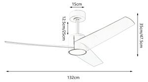 ZEVENTI - Ventilatore da soffitto LED ORVIETO LED/18W/230V Wi-Fi Tuya nero + telecomando