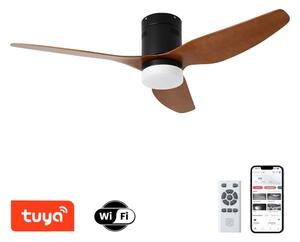ZEVENTI - Ventilatore da soffitto LED PADUA LED/18W/230V Wi-Fi Tuya nero/marrone + telecomando