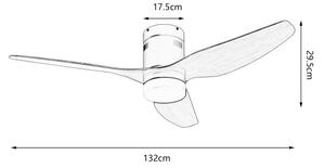 ZEVENTI - Ventilatore da soffitto LED PADUA LED/18W/230V Wi-Fi Tuya nero/marrone + telecomando