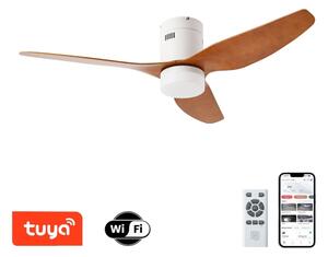 ZEVENTI - Ventilatore da soffitto LED PADUA LED/18W/230V Wi-Fi Tuya bianco/marrone + telecomando