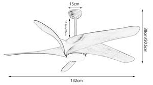 ZEVENTI - Ventilatore da soffitto LED LUCCA LED/18W/230V Wi-Fi Tuya marrone + telecomando