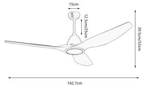 ZEVENTI - Ventilatore da soffitto LED URBINO LED/20W/230V Wi-Fi Tuya, nero + telecomando