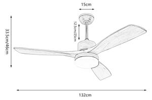 ZEVENTI - Ventilatore da soffitto LED MARE LED/24W/230V Wi-Fi Tuya rovere + telecomando