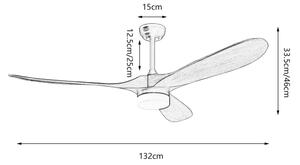 ZEVENTI - Ventilatore da soffitto LED GINOSA LED/18W/230V Wi-Fi Tuya nero/rovere + telecomando