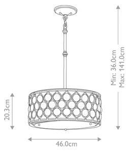 Feiss FE-LUCIA-B - Lampadario a sospensione con supporto rigido LUCIA 3xE27/60W/230V