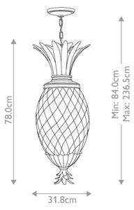 Hinkley HK-PLANT4-P-PZ - Lampadario a sospensione con catena PLANTATION 4xE14/40W/230V bronzo